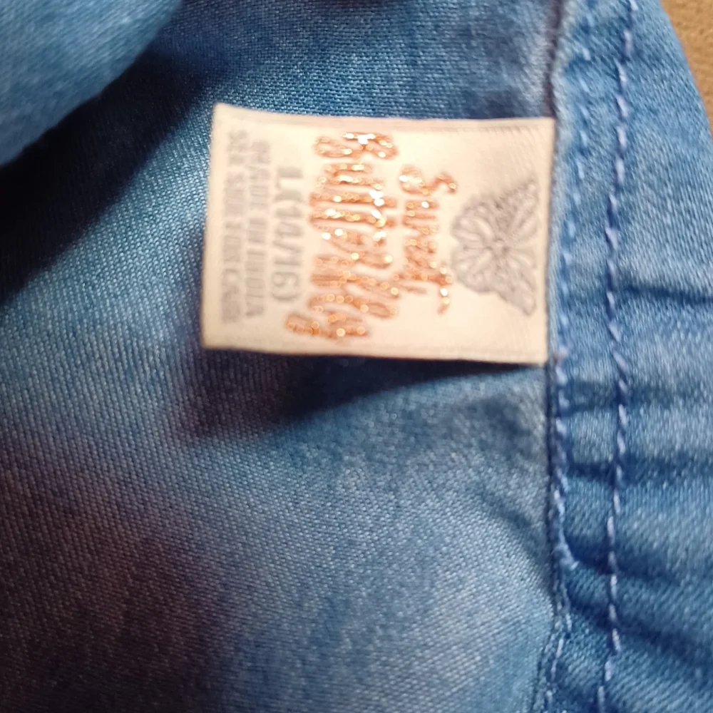 GIRLS DRESS JEAN TOP WITH ATTACHED SKIRT SIZE 14. - Picture 4 of 6